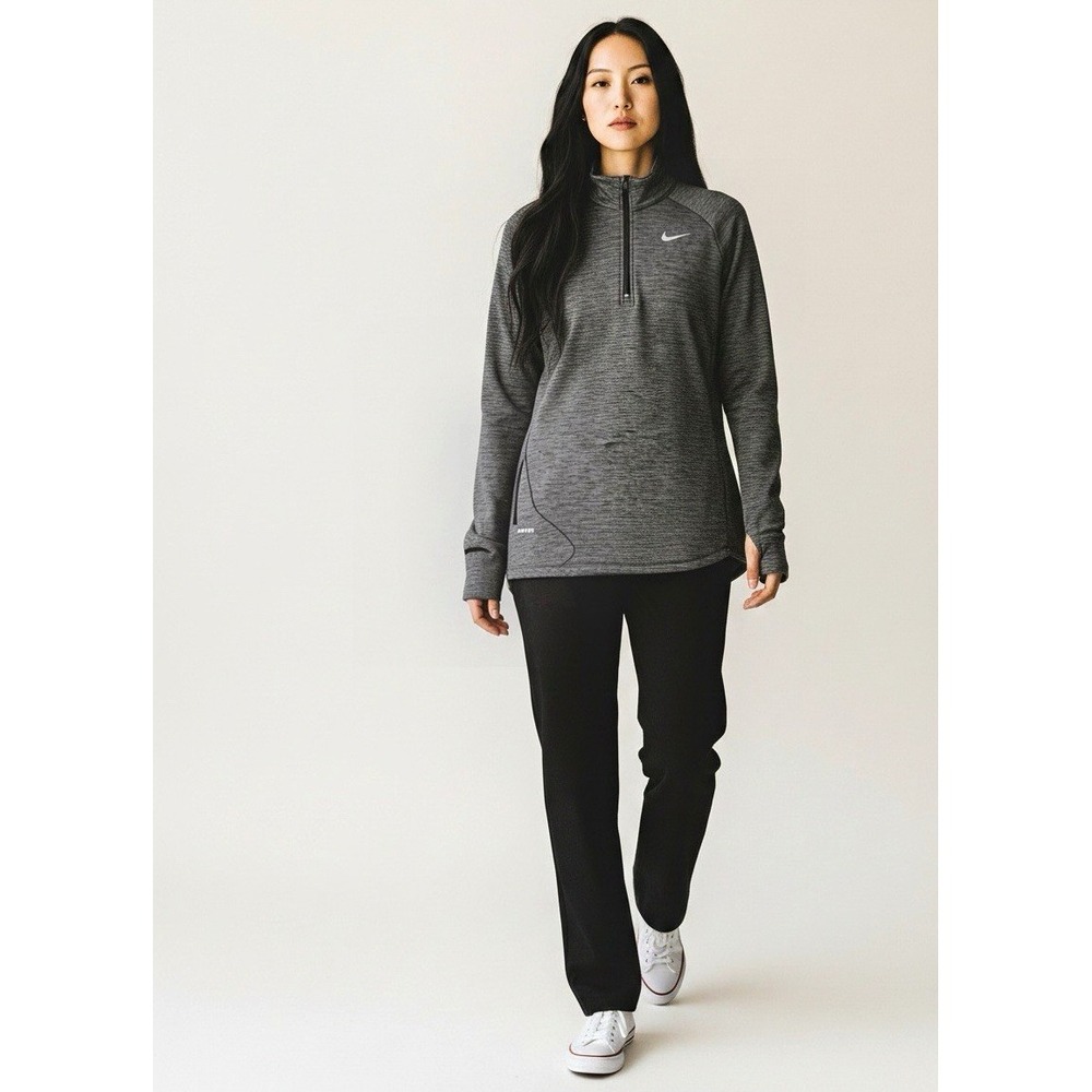 Nike Dri-FIT Womens Gray 1/4 Zip Mock Neck Pullover Running Top S